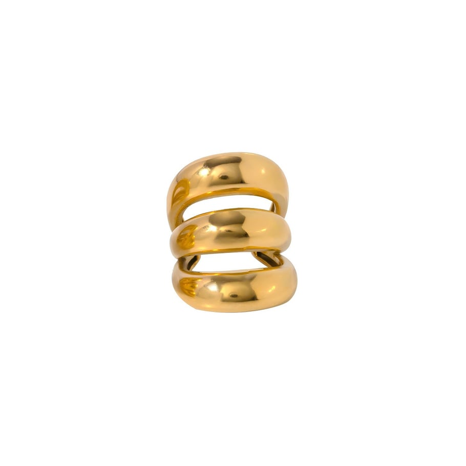 1 pair simple series classic geometric stainless steel gold plated women clip-on earrings